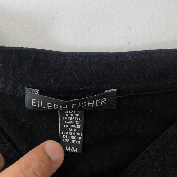 Eileen Fisher Women’s Black 3/4 Sleeve Viscose Spandex Tunic Top Blouse Size M. - Picture 6 of 10